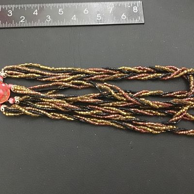 Vintage Japan Double Strand Glass Beaded Necklace