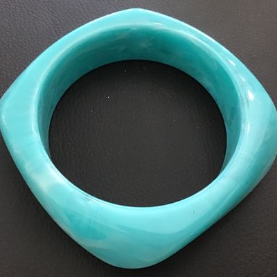 Abstract Turquoise Blue Swirl Bracelet Bangle