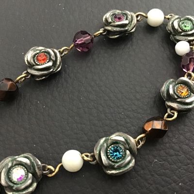 Anna Sui Rose Rhinestone Vintage Bracelet