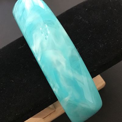 Abstract Turquoise Blue Swirl Bracelet Bangle