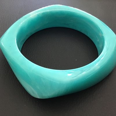 Abstract Turquoise Blue Swirl Bracelet Bangle