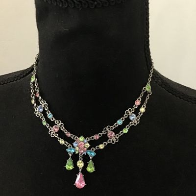 VCLM Pastel Rhinestone Fashion Necklace