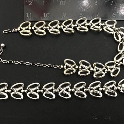Marvella Necklace and Bracelet Vintage Dotted Silver with Teal Blue