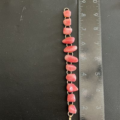 Sale Photo Thumbnail #104: Beautiful vintage pink agate bracelet 
Please see attached pictures