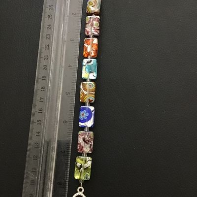 Vintage art glass toggle Bracelet