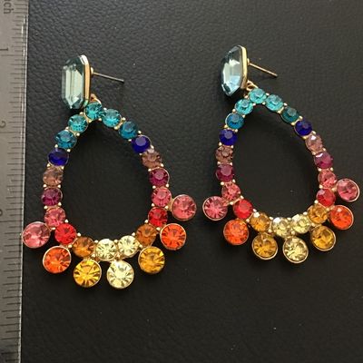 Pretty multicolor rhinestone Statement fashion earrings