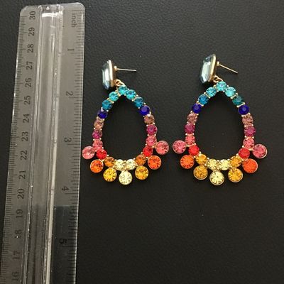Pretty multicolor rhinestone Statement fashion earrings