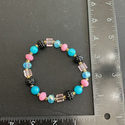 Sale Photo Thumbnail #124: Beautiful Multi Colored glass Beaded stretchy bracelet 
Please see attached pictures