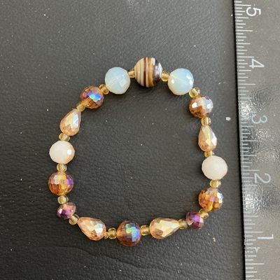 Sale Photo Thumbnail #131: Very nice multi color glass Beaded stretchy bracelet 
Please see attached pictures
