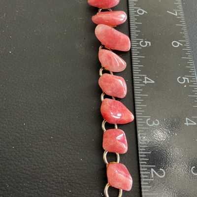 Sale Photo Thumbnail #106: Beautiful vintage pink agate bracelet 
Please see attached pictures