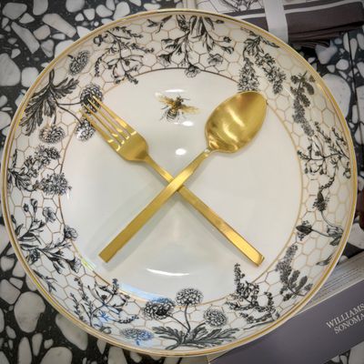 Sale Photo Thumbnail #23: Williams Sonoma Fortessa Arezzo brushed gold flatware - eight sets of 5-piece place settings