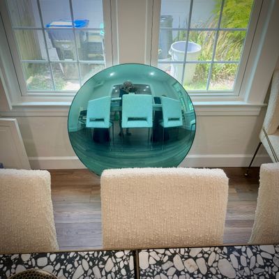 Sale Photo Thumbnail #16: Green convex wall mirror