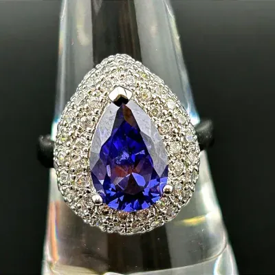 3ct Tanzanite Sterling Silver Ring 