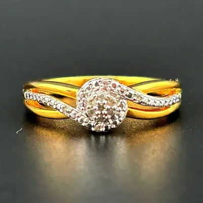 Diamond Gold Vermeil Sterling Silver Ring