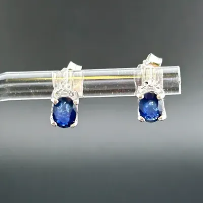 Sapphire Sterling Silver Earrings 