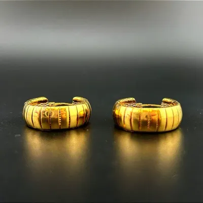 Italian Gold Vermeil Sterling Silver Omega Earrings