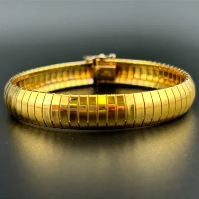 Italian Gold Vermeil Sterling Silver Omega Bracelet