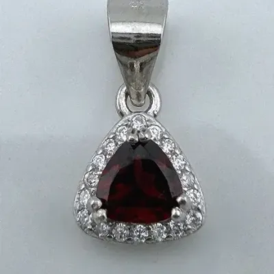 Garnet Sterling Silver Pendant 