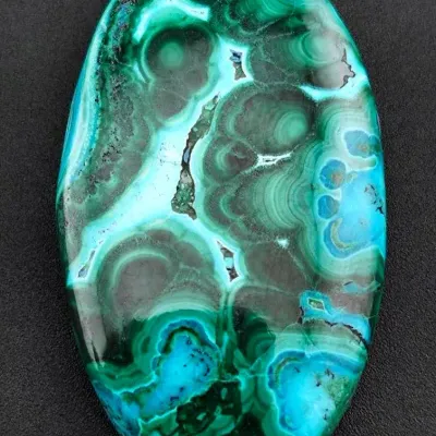 33.3ct Chrysocolla Malachite Oval Cabochon 