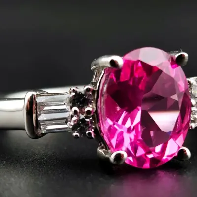 2.1ct Pink Sapphire Sterling Silver Ring 