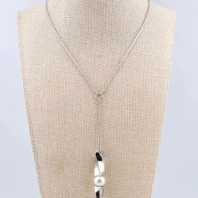 Majorca Pearl Sterling Silver Drop Necklace 