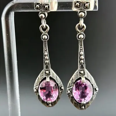 Amethyst Sterling Silver Earrings 
