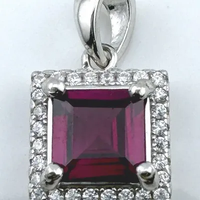 Rhodolite Garnet Sterling Silver Ring 