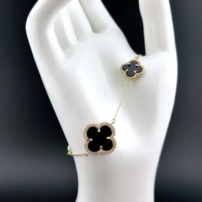 Onyx Gold Vermeil Sterling Silver Bracelet 