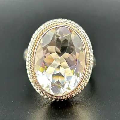 White Topaz Sterling Silver Ring