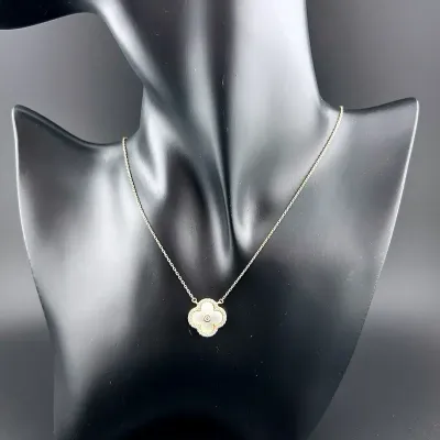 Mother Of Pearl Gold Vermeil Sterling Silver Necklace