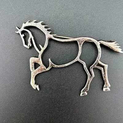 Sterling Silver Horse Brooch