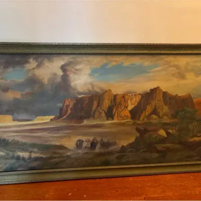 vintage print On Canvas "Mountain Valley"