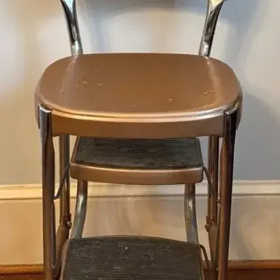 Vintage Cosco Stylaire Mid-Century Retro Kitchen Step Stool Chair