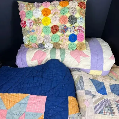 Vintage Handmade Applique & Patchwork Quilt Collection - Lot of 3