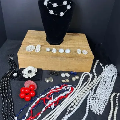 Vintage & Modern Costume Jewelry Collection - Black, White & Nautical Themes
