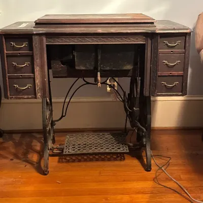 Antique 6-Drawer Treadle Sewing Machine Cabinet and Base
