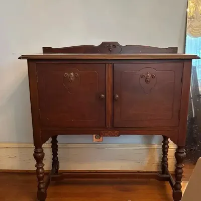 Antique 1920s Jacobean Revival Mahogany Dining Server 