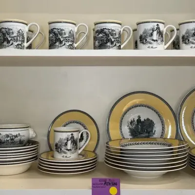Villeroy & Boch Audun Chasse Dinnerware Set And Royal Stafford Herdsman Bowls