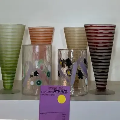 Black Sheep Glass Studio Blown Glass Drinking Glasses And Frosted Footed Glass Goblets