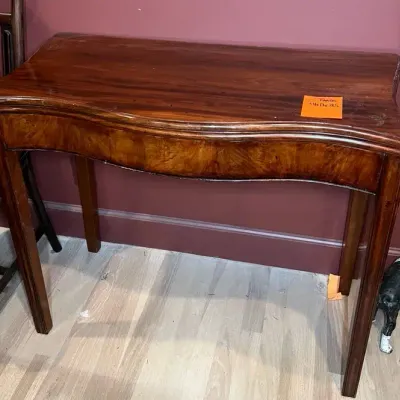 Mahogany Serpentine Console Table/ Writing Desk