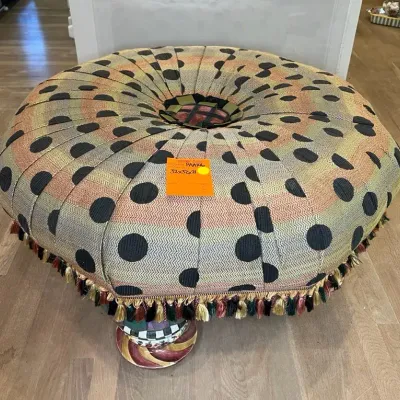 Mackenzie-Childs Upholstered Ottoman Tuffet Setting Seat