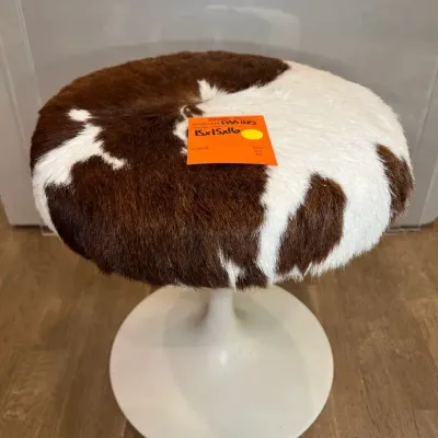 Knoll Cowhide Cushion Top Tulip Stool