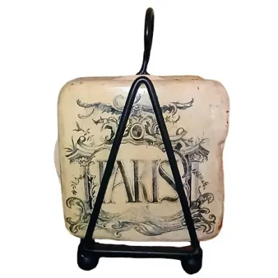Lot 003   
F. de Villeneuve Cork-Backed Faux Marble City Coasters, Set of 4
