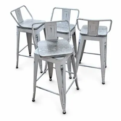 Lot 023   
Set of Four Industrial-Style Swivel Barstools