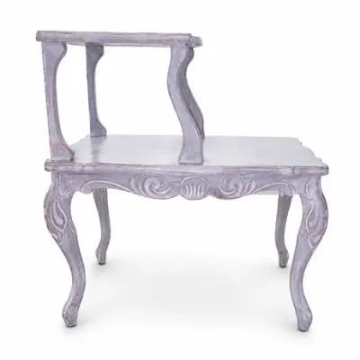 Lot 013  
French Provincial-Style Whitewashed Telephone Bench
