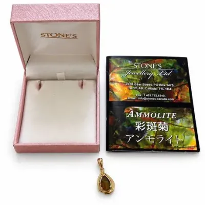Stone’s Jewellery Ammolite Pendant with Box and Identification Card