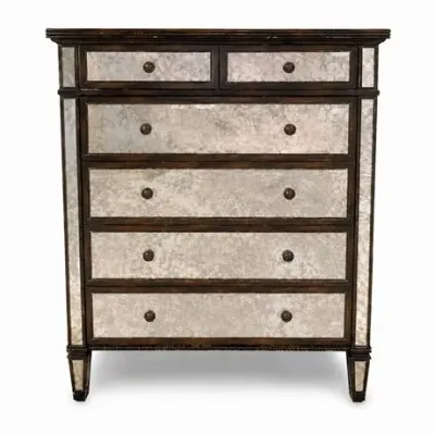 Lot 076   
Arhaus Isla Antiqued Mirrored Six-Drawer Chest