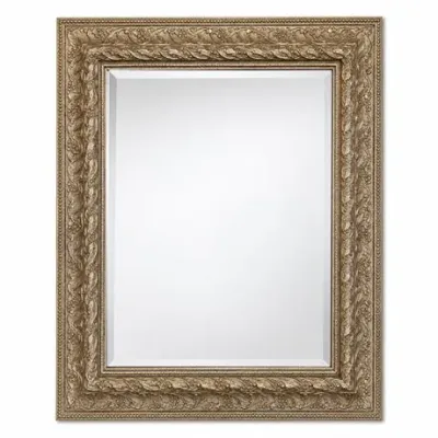 Lot 072   
Ornate Gold-Tone Beveled Wall Mirror