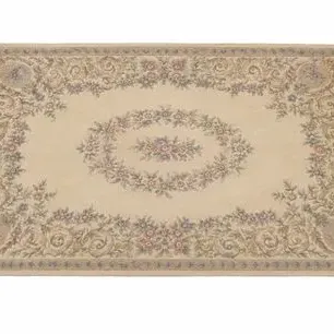 Lot 071   
Ivory Aubusson-Style Floral Area Rug 98" x 128"