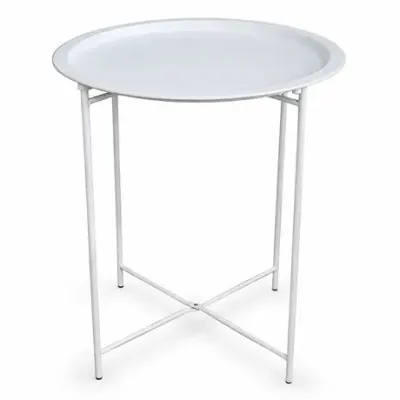 Lot 111   0 Bid(s)
White Metal Round Removable-Tray Side Table